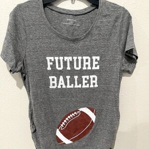 Motherhood Gray Football Side Ruched Maternity Top - L